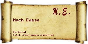 Mach Emese névjegykártya